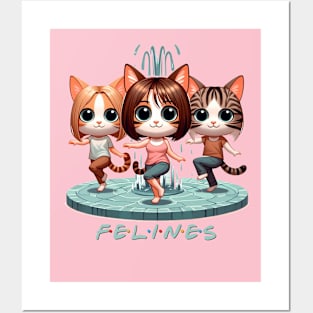 Feline Friends Dancing Posters and Art